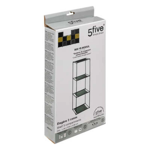 Kovový regál Mix n`Modul 5five loftový šedý 3dílný do obýváku a ložnice 98 cm